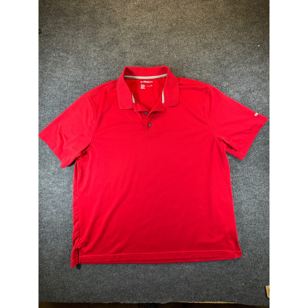 Reebok Golf Polo Shirt Mens 3XL Red Short Sleeve Performance Activewear 2807